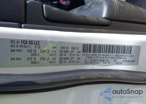 2020 Jeep Grand Cherokee Altitude 4X2 z USA, uszkodzony, nr VIN 1C4RJEAG7LC161039